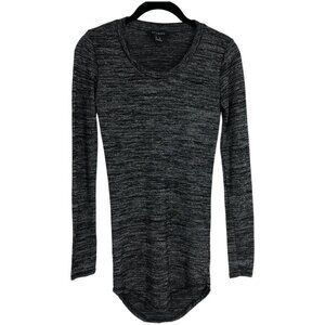 Revamped Dark Grey Heathered Long Sleeve Crew Neck Shirt size XS
